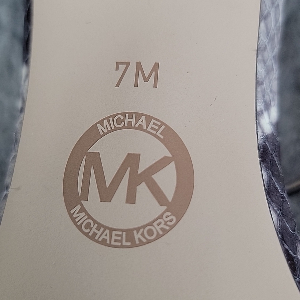 Michael Michael Kors Snakeskin 3" Leather Sandal - Picture 11 of 11